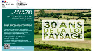 flyer de la journée "30 ans de loi paysage" en DDTM du Morbihan