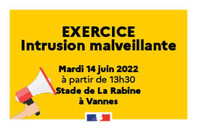 Exercice - Intrusion malveillante au stade de la Rabine à Vannes - Mardi 14 juin 2022