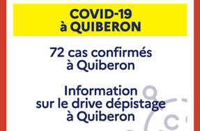 COVID19 // 72 cas confirmés à Quiberon au 28 juillet et information sur le drive dépistage