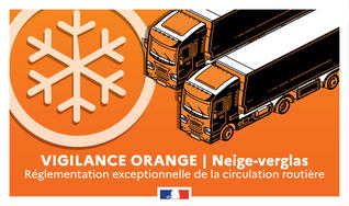 Vigilance orange Neige-Verglas | Adaptation des mesures de circulation des poids-lourds 