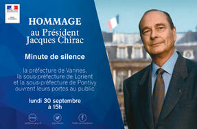 Hommage au Président Jacques Chirac - Minute du silence le 30 sept à 15h - Accueil du public