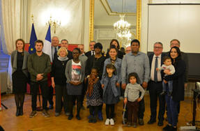 Cérémonie d'accueil dans la citoyenneté française à Vannes le 15 février 2018